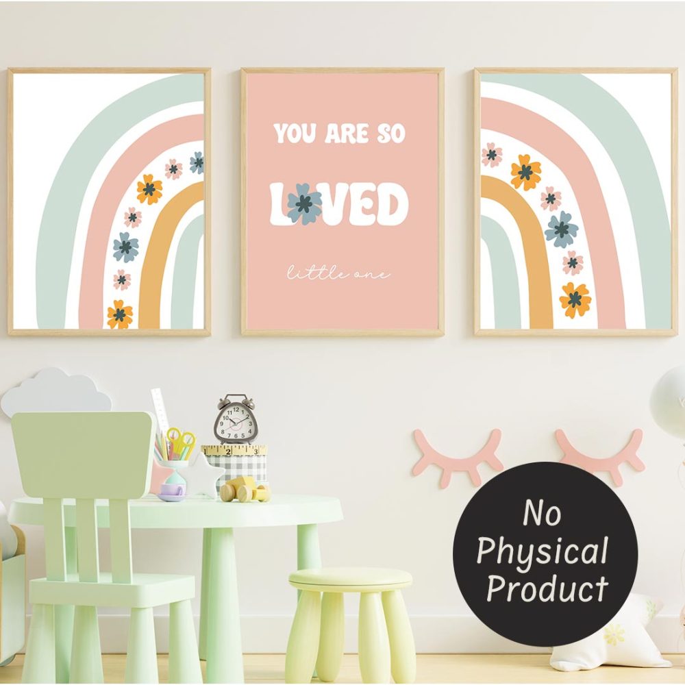 so loved nursery wall art set 2