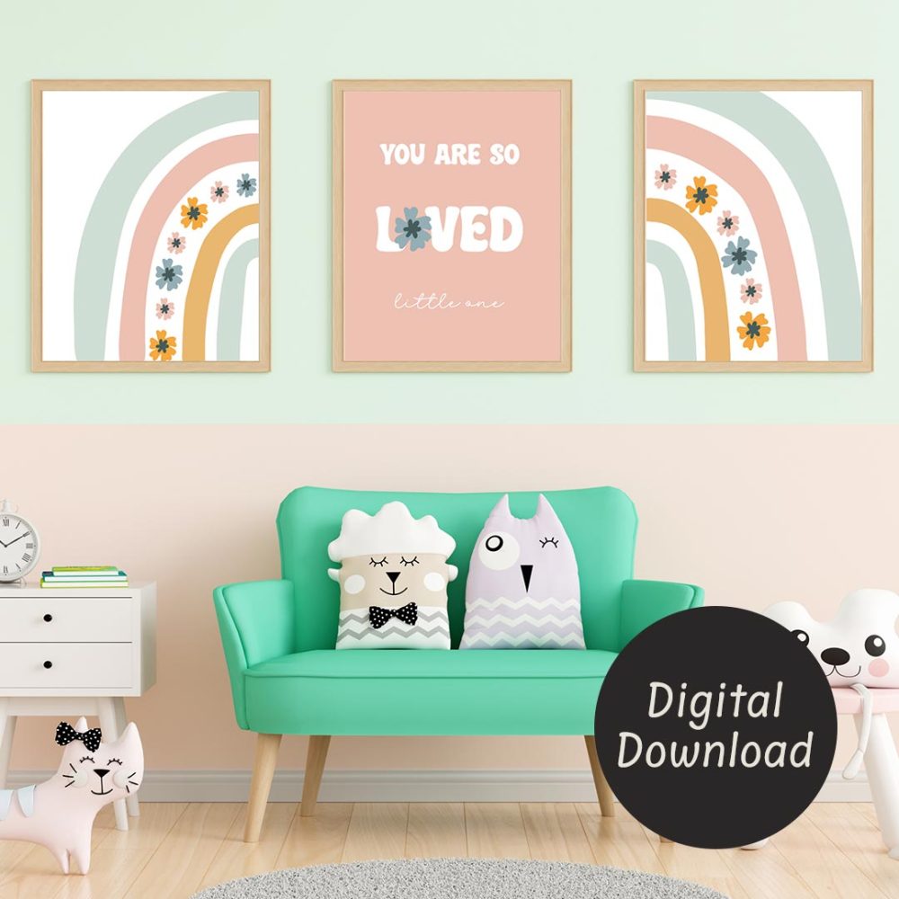 so loved nursery wall art set 3