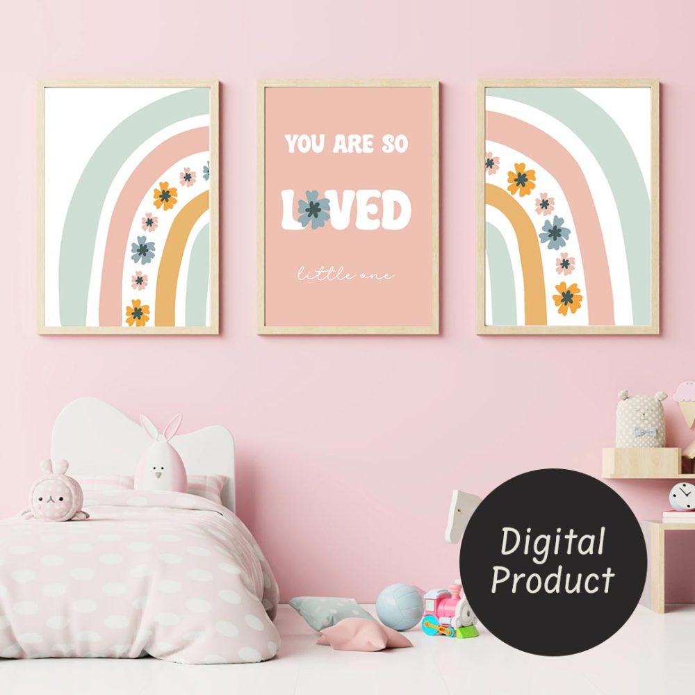 so loved nursery wall art set 1