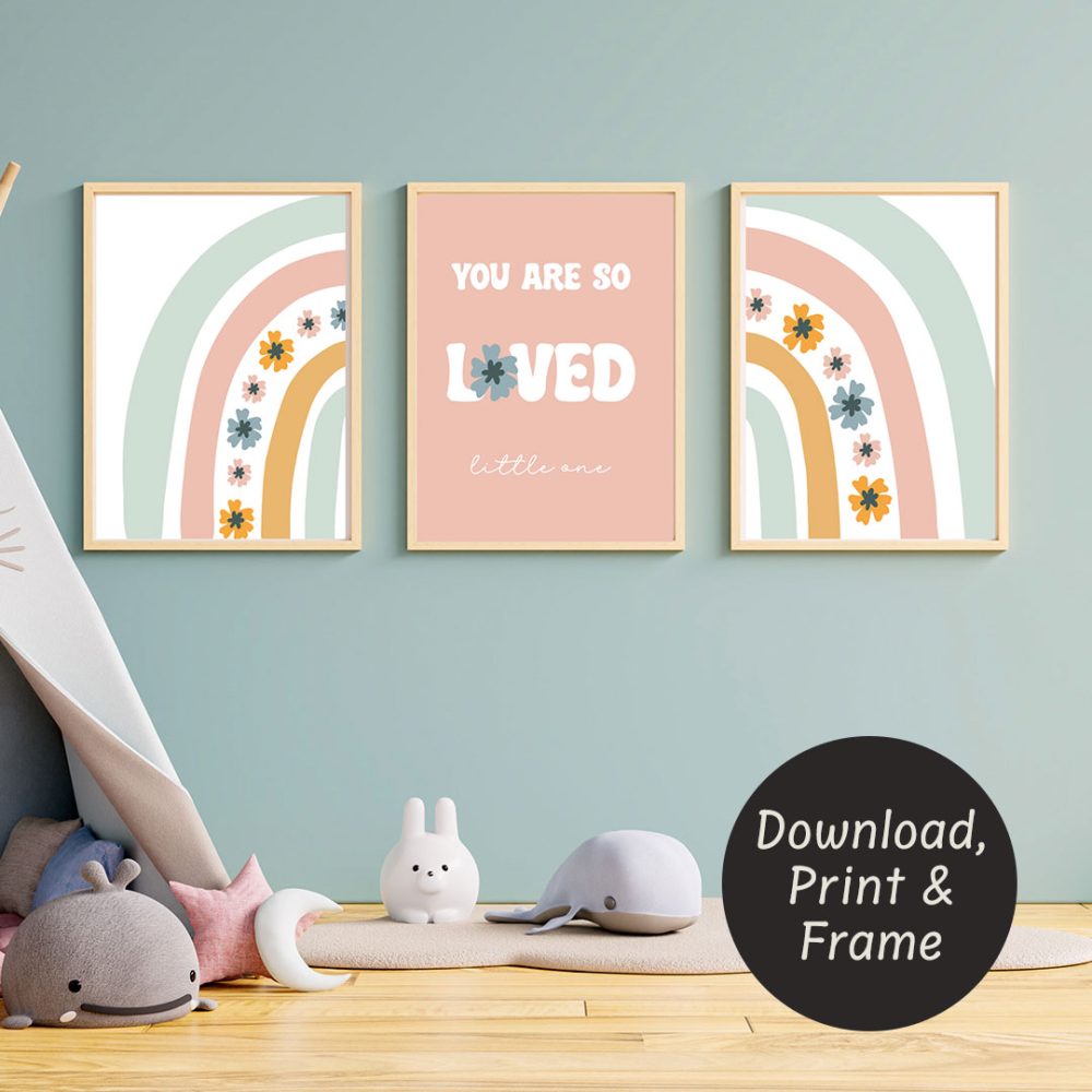 so loved nursery wall art set 4