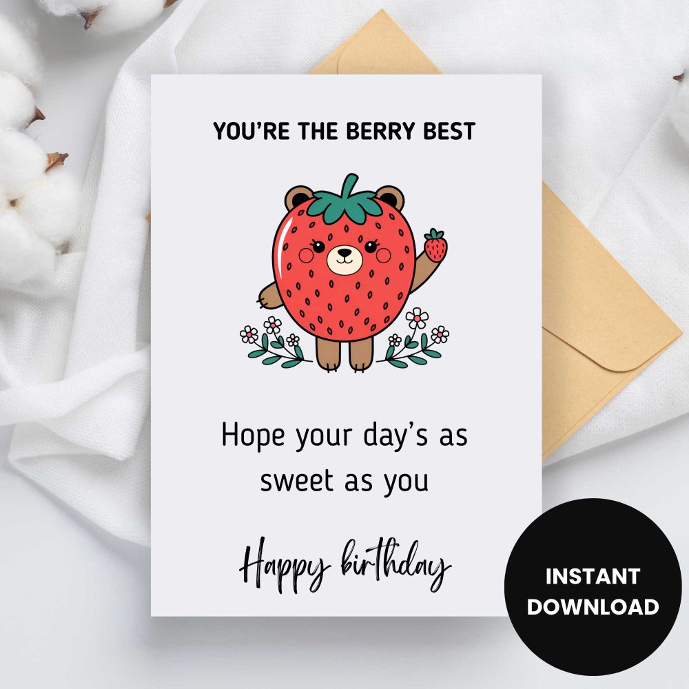 Printable Funny Birthday Cards - Berry Best - Image 2