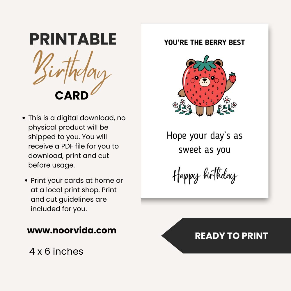 Printable Funny Birthday Cards - Berry Best - Image 5