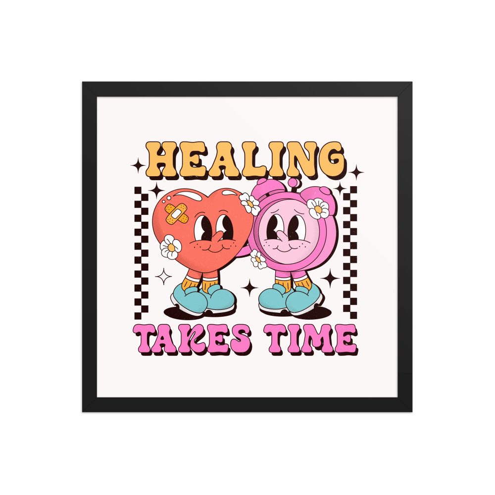 Framed Mental Health Poster - Healing Takes Time - Image 3
