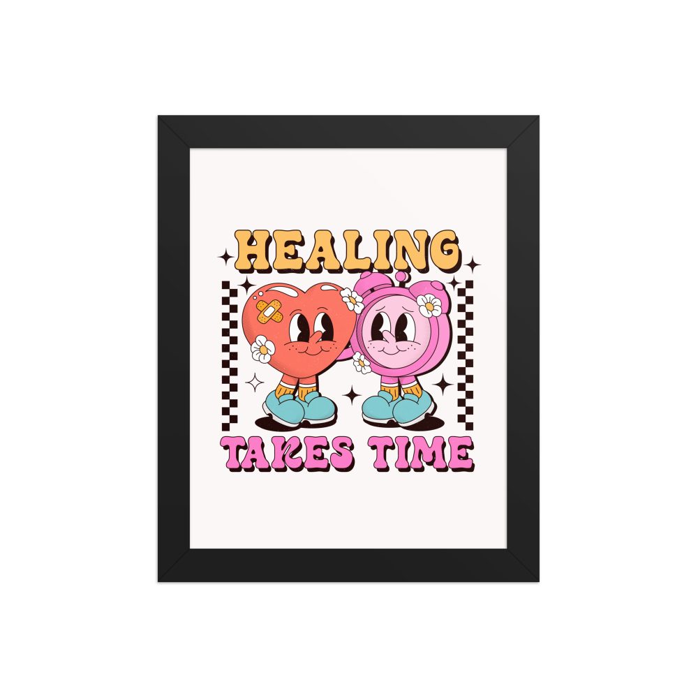 Framed Mental Health Poster - Healing Takes Time - Image 2