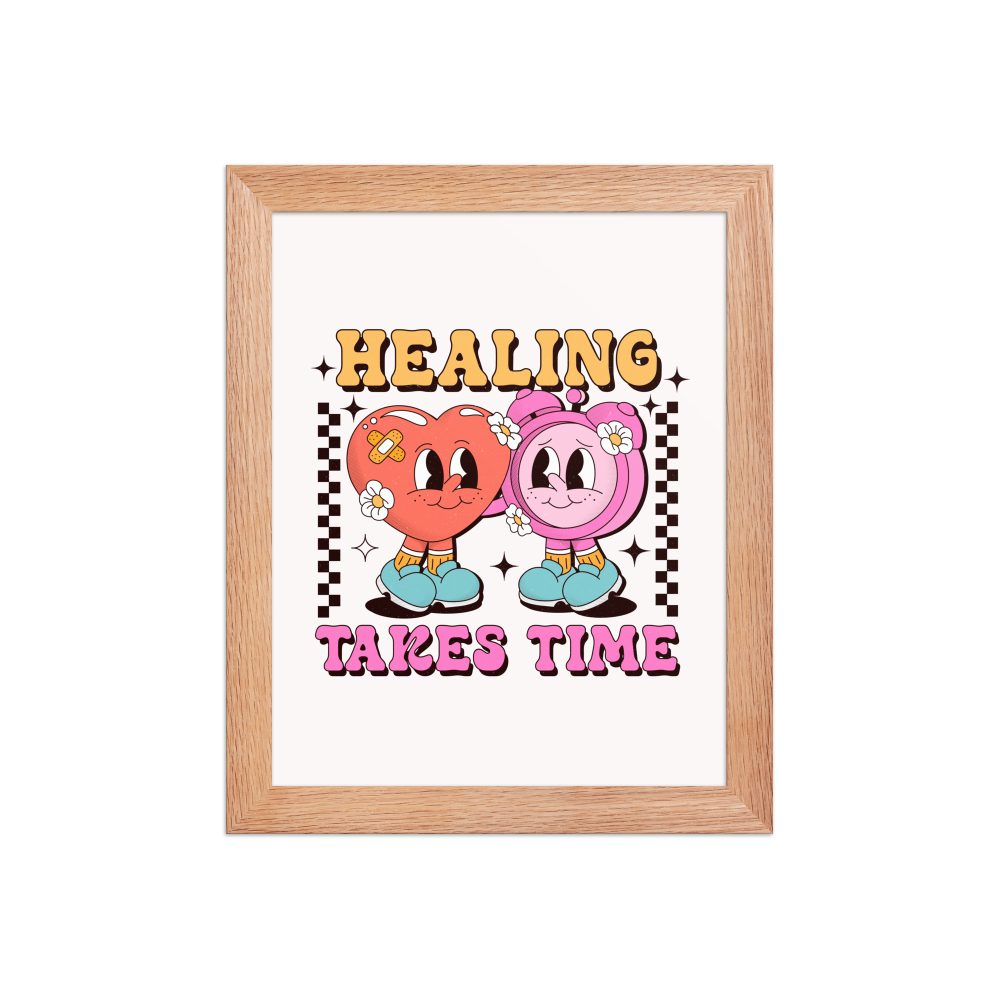 Framed Mental Health Poster - Healing Takes Time - Image 4