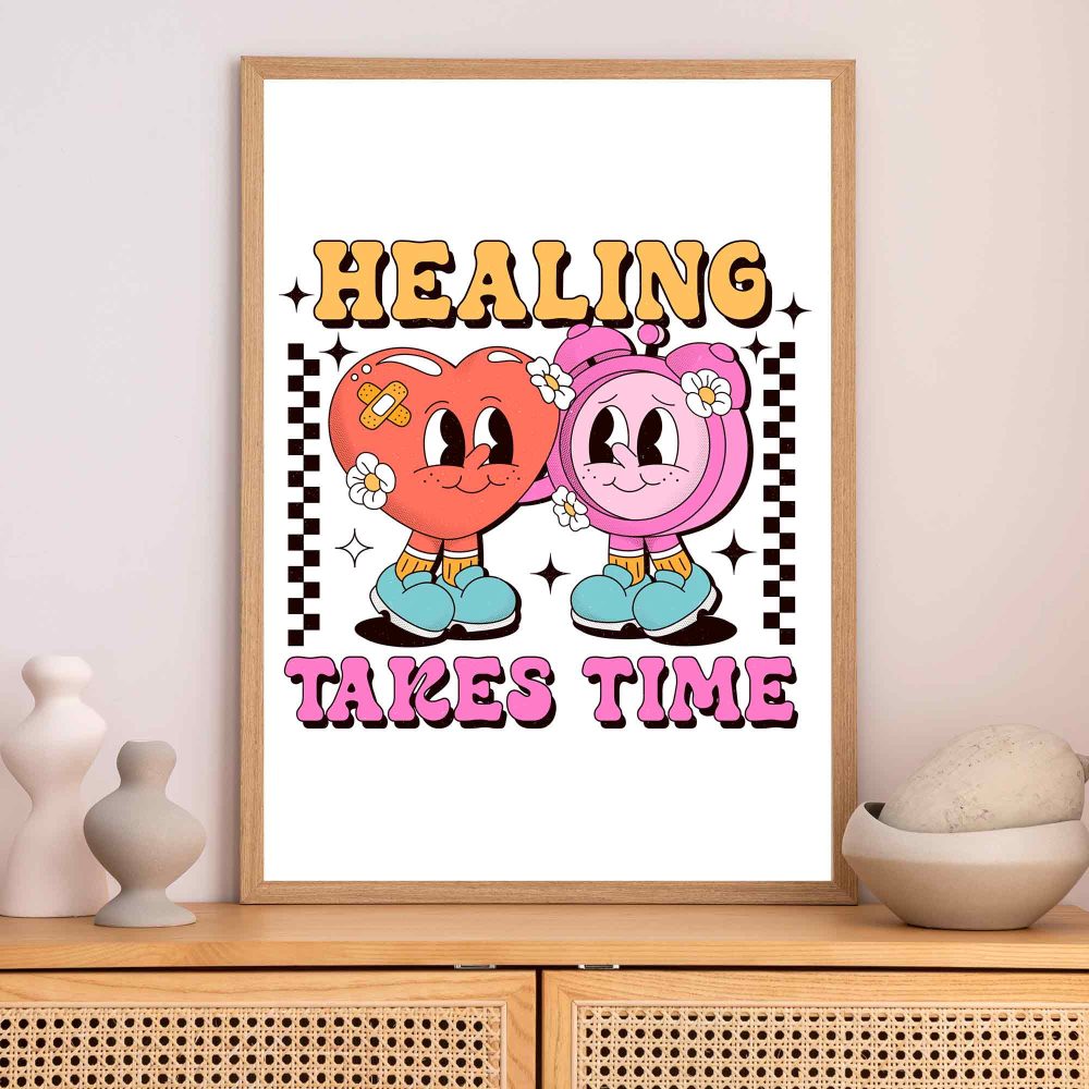 Framed Mental Health Poster - Healing Takes Time - Image 3
