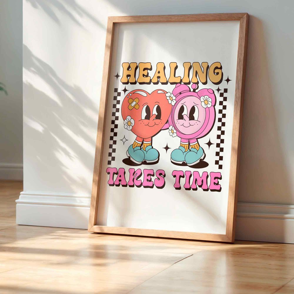 Framed Mental Health Poster - Healing Takes Time - Image 4