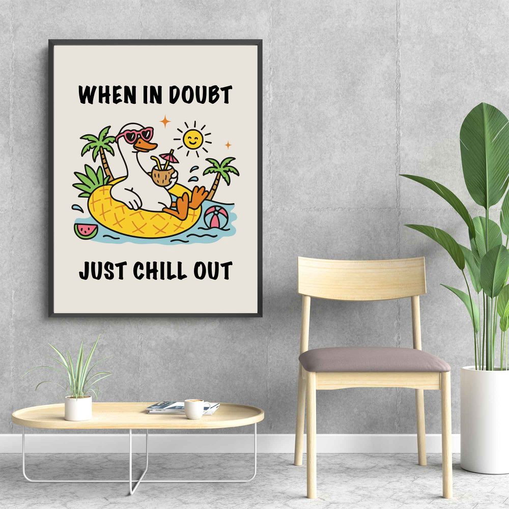 Framed Inspirational Quotes Poster - Just Chill Out - Image 3