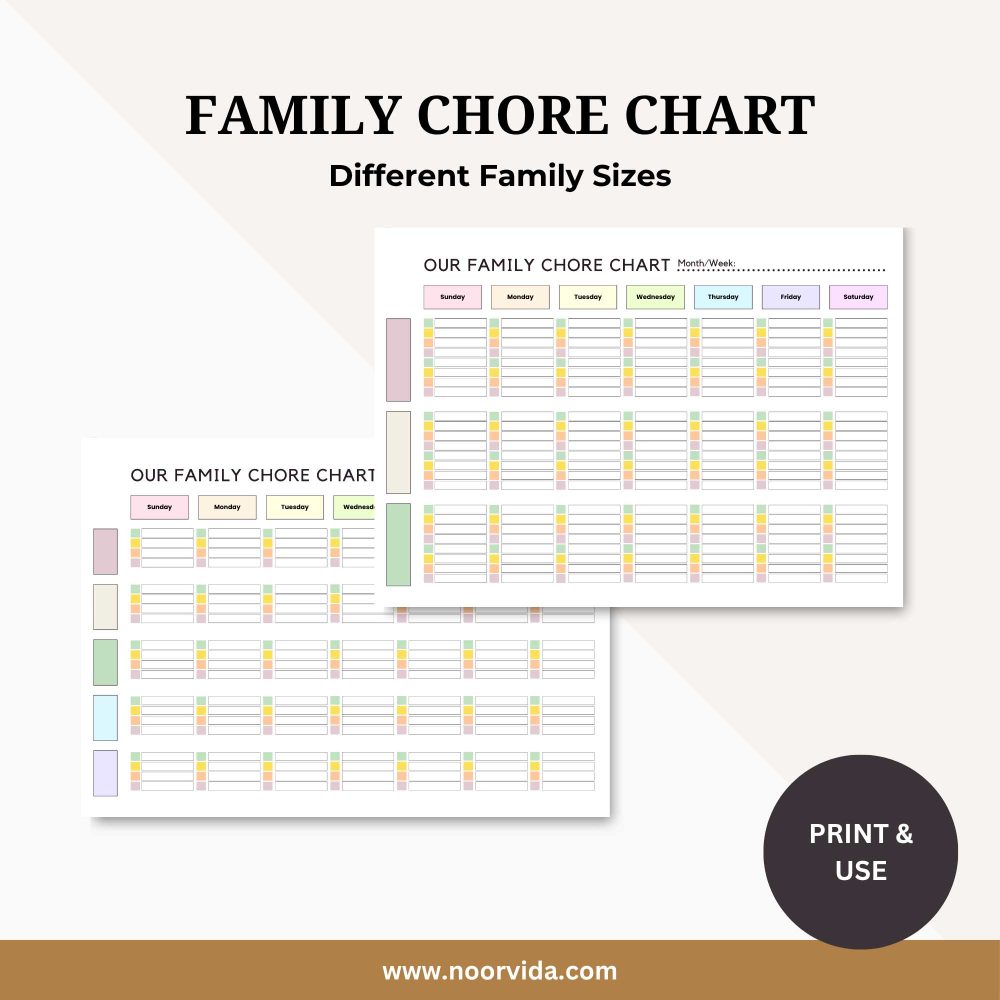 printable chore chart